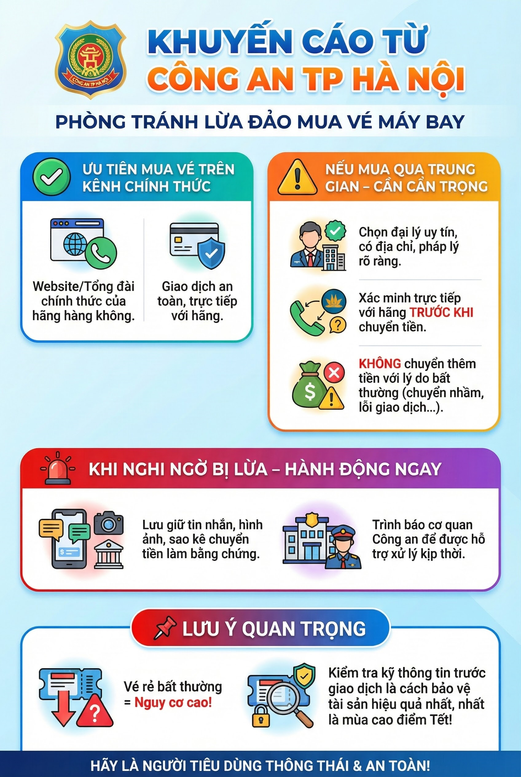C&ocirc;ng an cảnh b&aacute;o n&oacute;ng tất cả người d&acirc;n khi mua v&eacute; m&aacute;y bay- Ảnh 3.