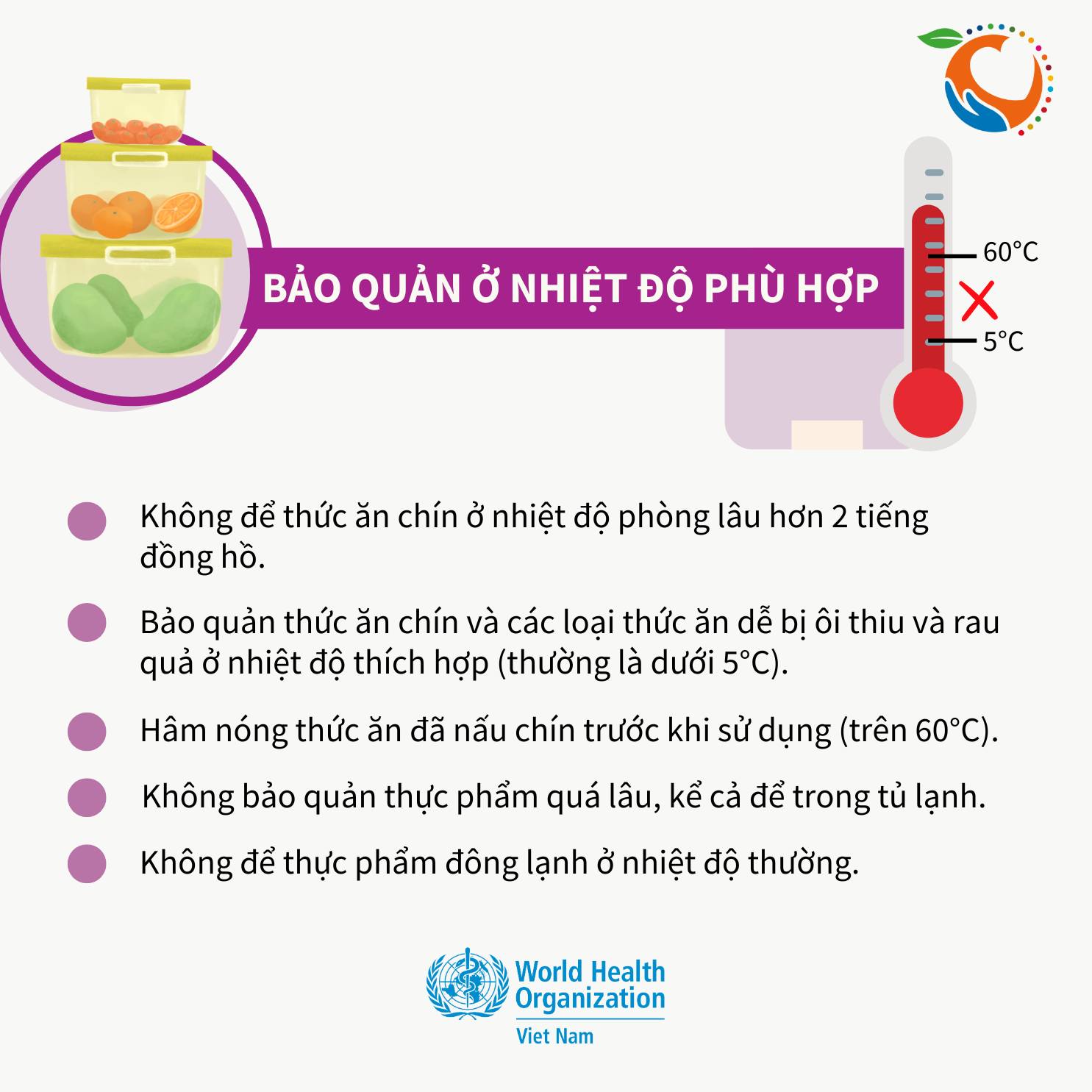 Infographic: 5 ch&igrave;a kh&oacute;a quan trọng để đảm bảo an to&agrave;n thực phẩm- Ảnh 5.