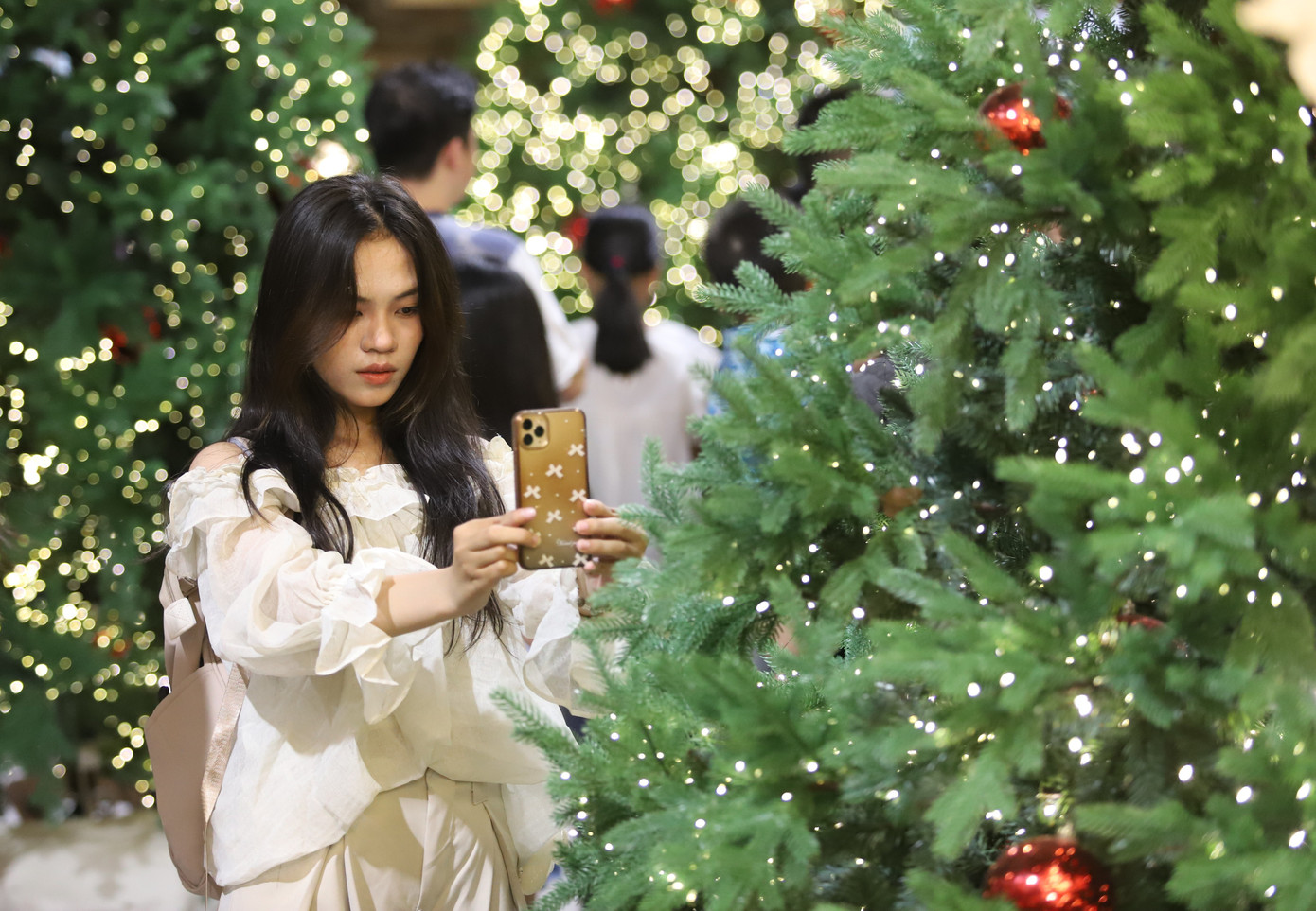 Bạn trẻ rạng rỡ check-in với h&agrave;ng th&ocirc;ng Noel lung linh, huyền ảo- Ảnh 8.