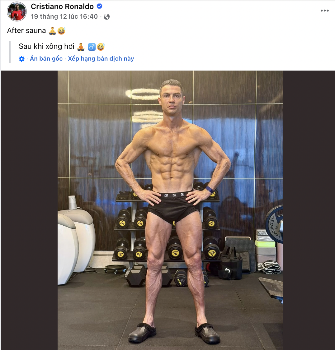 Thủ m&ocirc;n B&ugrave;i Tiến Dũng đu trend khoe body của Ronaldo, c&ograve;n gọi thẳng ch&iacute;nh chủ v&agrave;o xem, được khen 1 ch&iacute;n 1 mười- Ảnh 2.