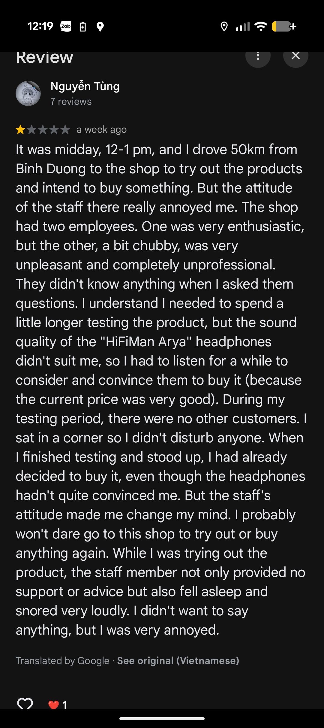 Drama g&acirc;y bức x&uacute;c ng&agrave;nh &acirc;m thanh: Kh&aacute;ch h&agrave;ng đi thử tai nghe nhưng "bật max volume" như bật loa, về c&ograve;n đ&aacute;nh gi&aacute; cửa h&agrave;ng 1 sao- Ảnh 2.