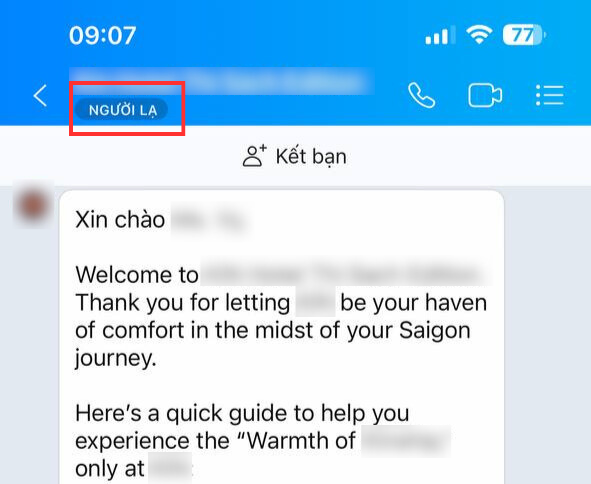 Thấy kh&aacute;ch sạn gửi tin nhắn n&agrave;y qua Zalo th&igrave; h&atilde;y kiểm tra ngay trước khi thanh to&aacute;n- Ảnh 3.