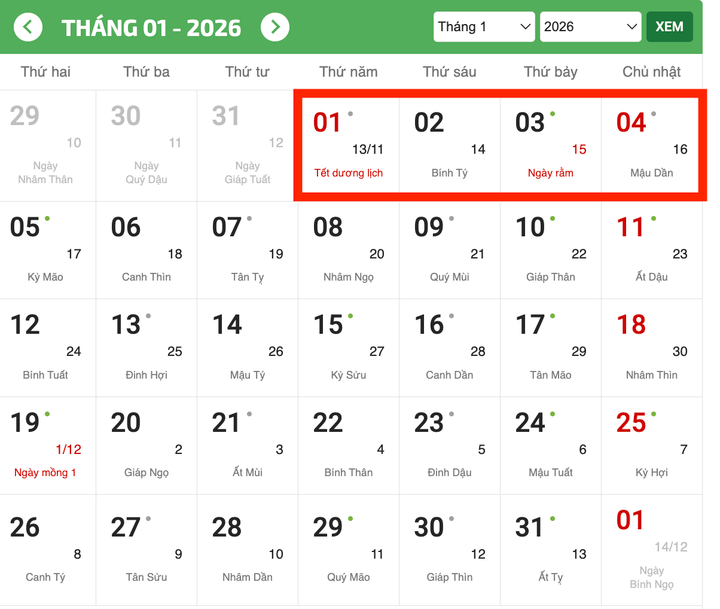 Ai được ho&aacute;n đổi ng&agrave;y nghỉ để được nghỉ Tết Dương lịch 2026 4 ng&agrave;y?- Ảnh 1.