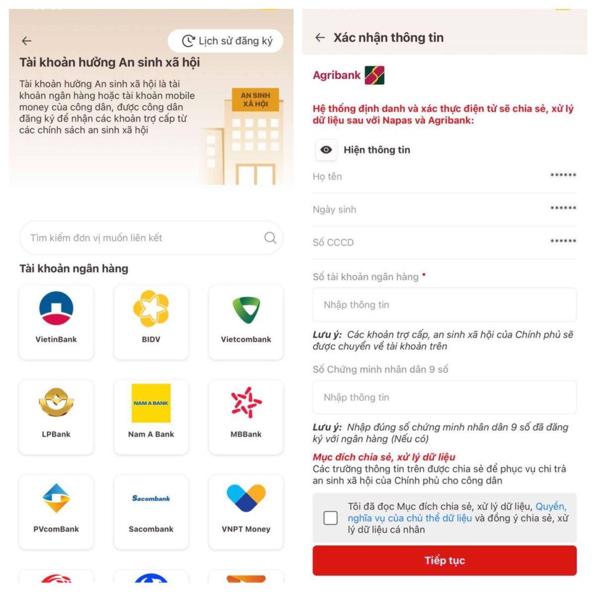 H&agrave;ng triệu người sắp nhận 400.000 đồng từ Đảng, Nh&agrave; nước, l&agrave;m thế n&agrave;o để biết t&agrave;i khoản an sinh tr&ecirc;n VNeID đ&atilde; li&ecirc;n kết th&agrave;nh c&ocirc;ng với ng&acirc;n h&agrave;ng để nhận tiền?- Ảnh 6.