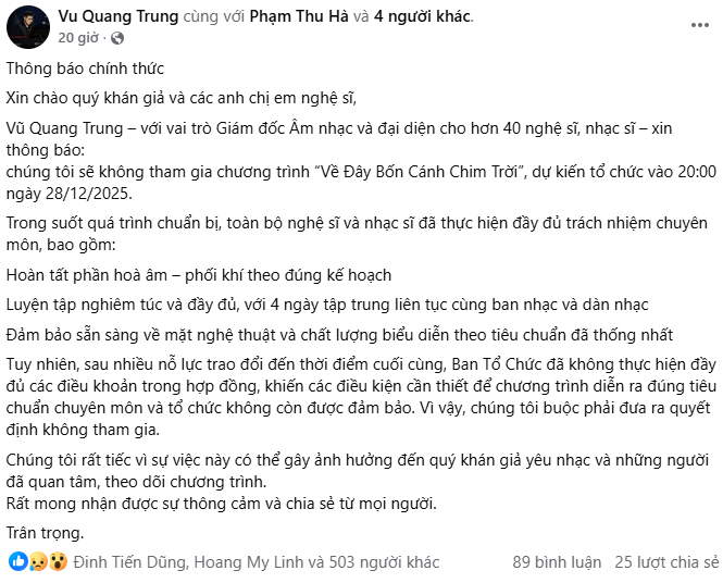 Đại diện c&ocirc;ng ty Ngọc Việt l&ecirc;n tiếng xin lỗi, nhưng kh&ocirc;ng đủ l&agrave;m ngu&ocirc;i ngoai cơn giận dữ của nghệ sĩ v&agrave; kh&aacute;n giả- Ảnh 5.