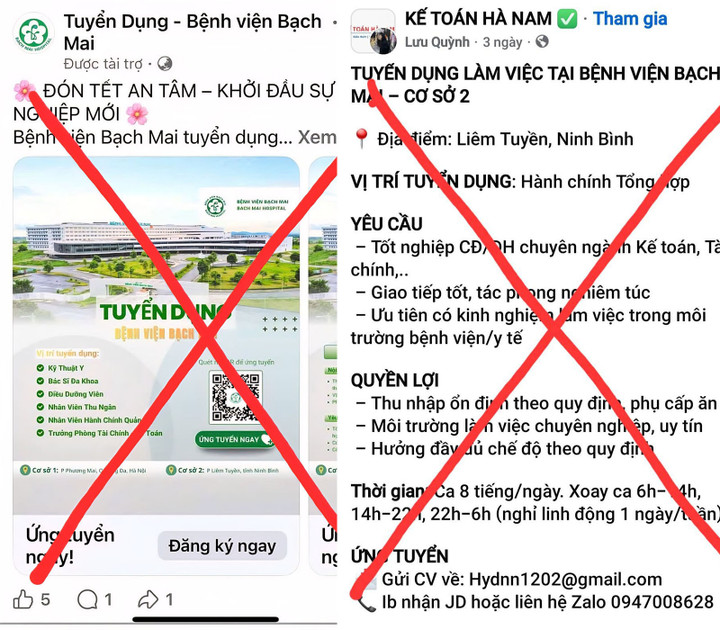 Bệnh viện Bạch Mai cảnh b&aacute;o khẩn: Fanpage giả mạo tuyển dụng, dụ qu&eacute;t m&atilde; QR- Ảnh 1.