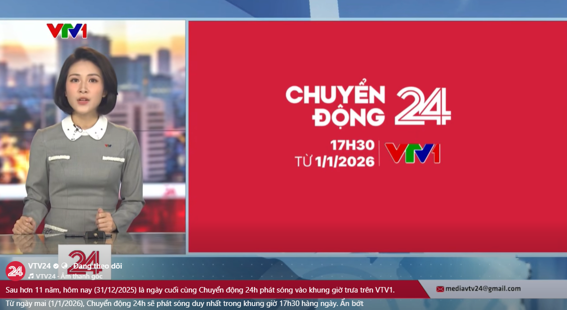 Bỏ bản tin Chuyển động 24h trưa từ ng&agrave;y 1/1/2026- Ảnh 1.