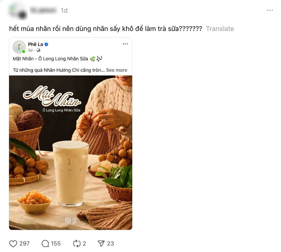 Phê La đáp trả khi bị người dùng chất vấn chuyện nguyên liệu- Ảnh 1. Phê La đáp trả khi bị người dùng chất vấn chuyện nguyên liệu- Ảnh 1.