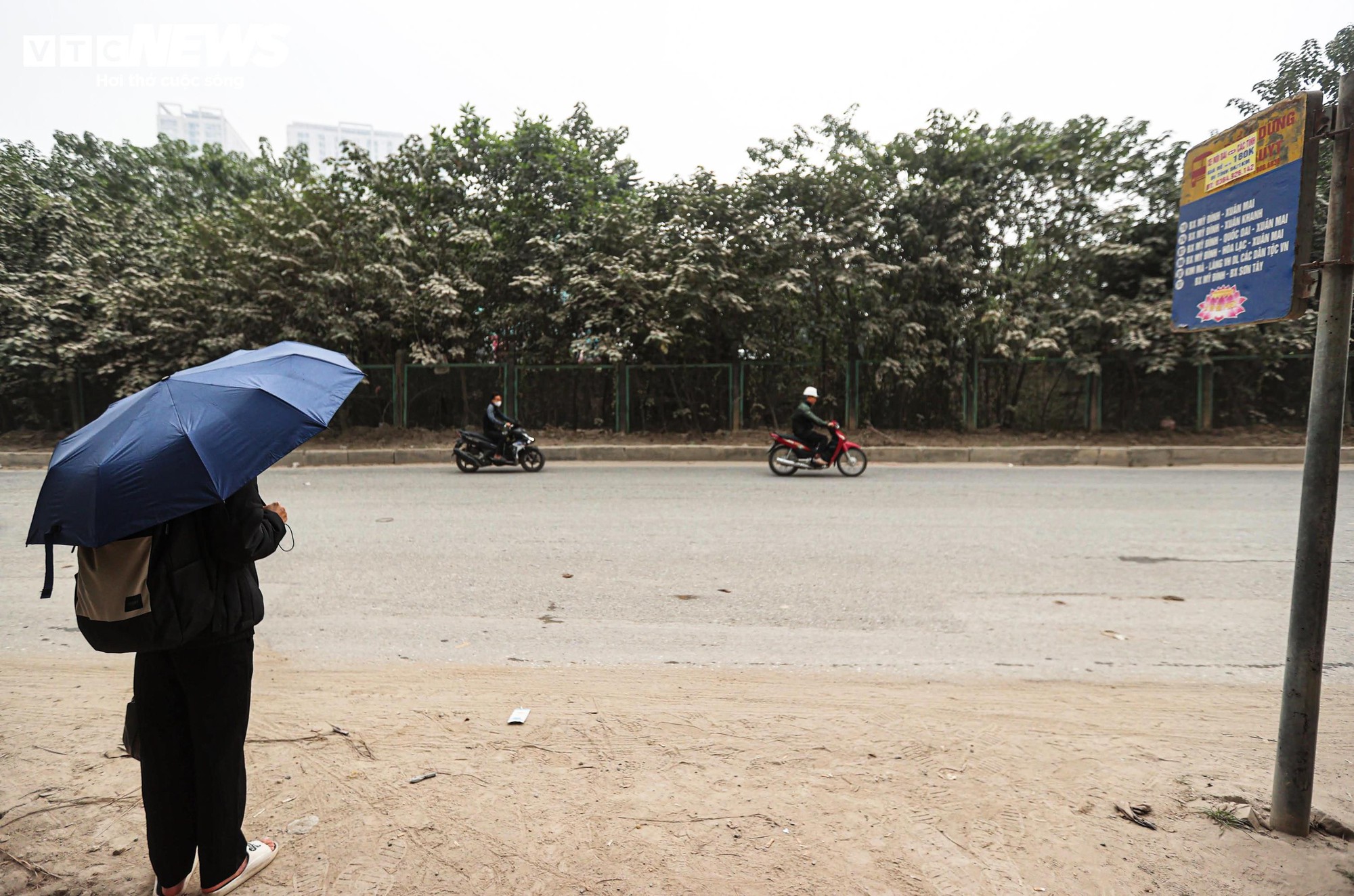 "Bão bụi" bao phủ đường cửa ngõ Hà Nội, cây cối chuyển màu trắng xóa- Ảnh 9.