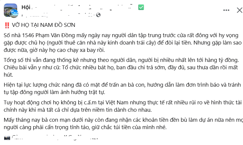 Vợ chồng chủ hụi đột nhiên "biến mất", 20 người tập trung livestream lên MXH- Ảnh 2.
