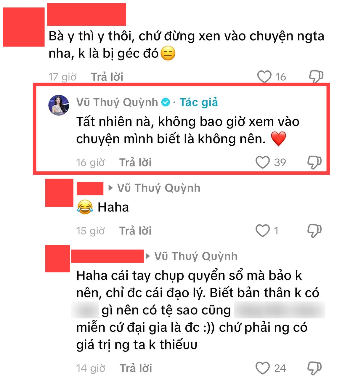 Vũ Thuý Quỳnh đứng sau