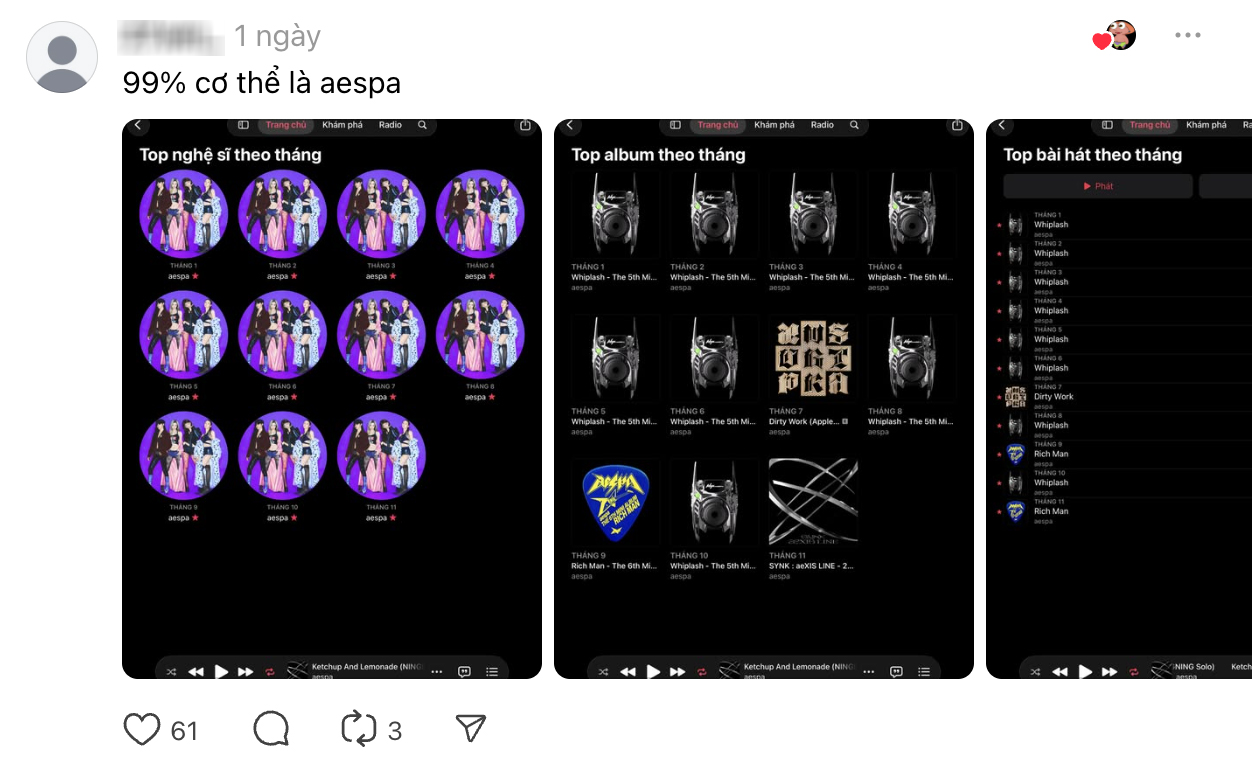 Apple Music Replay 2025 khởi động: Người dùng Việt háo hức khoe “gu” nghe nhạc suốt một năm- Ảnh 4. Apple Music Replay 2025 khởi động: Người dùng Việt háo hức khoe “gu” nghe nhạc suốt một năm- Ảnh 4.