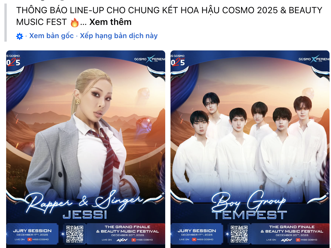 Tranh cãi nhóm nam Kpop biểu diễn tại Miss Cosmo, chưa Chung kết đã gặp drama- Ảnh 2. Tranh cãi nhóm nam Kpop biểu diễn tại Miss Cosmo, chưa Chung kết đã gặp drama- Ảnh 2.