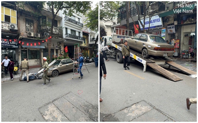 Ô tô phủ bạt "nằm lì" 4 năm trên phố Bát Sứ: Một người đàn ông ra làm việc với công an- Ảnh 2. Ô tô phủ bạt "nằm lì" 4 năm trên phố Bát Sứ: Một người đàn ông ra làm việc với công an- Ảnh 2.