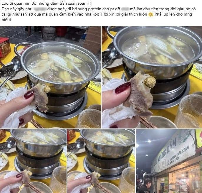 Quán bò nhúng dấm ở Hà Nội bị khách tố có dòi: Sáng quản lý phủ nhận, trưa quán dừng hoạt động- Ảnh 1. Quán bò nhúng dấm ở Hà Nội bị khách tố có dòi: Sáng quản lý phủ nhận, trưa quán dừng hoạt động- Ảnh 1.