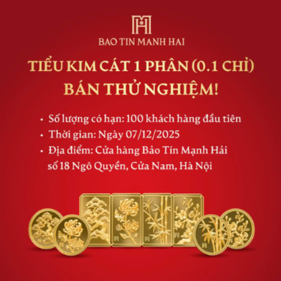 Lần đầu tiên Bảo Tín Mạnh Hải bán vàng 0,1 chỉ: Giờ ai cũng có thể mua vàng!- Ảnh 1. Lần đầu tiên Bảo Tín Mạnh Hải bán vàng 0,1 chỉ: Giờ ai cũng có thể mua vàng!- Ảnh 1.