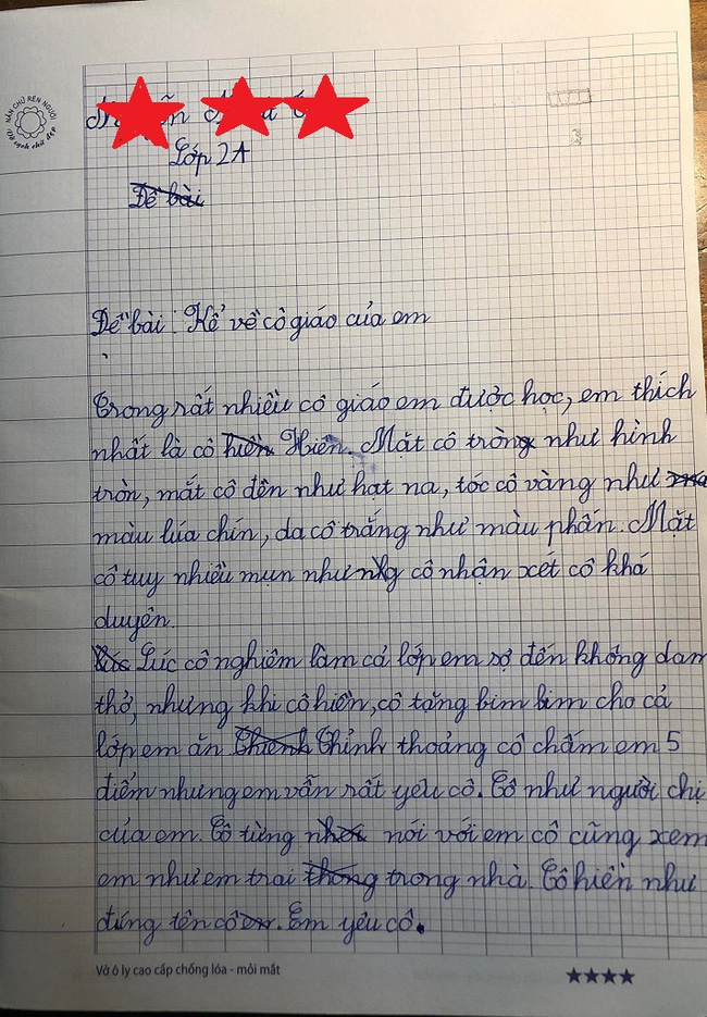 Học sinh tiểu học tả cô giáo tên Hiền, phụ huynh đọc xong nổi da gà, nửa đêm không dám ra khỏi cửa!- Ảnh 1.