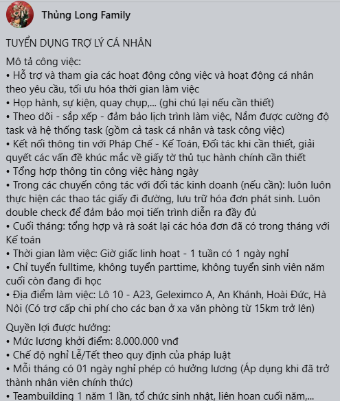 “Tuyển trợ lý cá nhân cho KOL nổi tiếng lương 8 triệu/tháng thấp hơn cả giúp việc”: Tranh cãi nảy lửa, phía người tuyển dụng nói gì?- Ảnh 1.