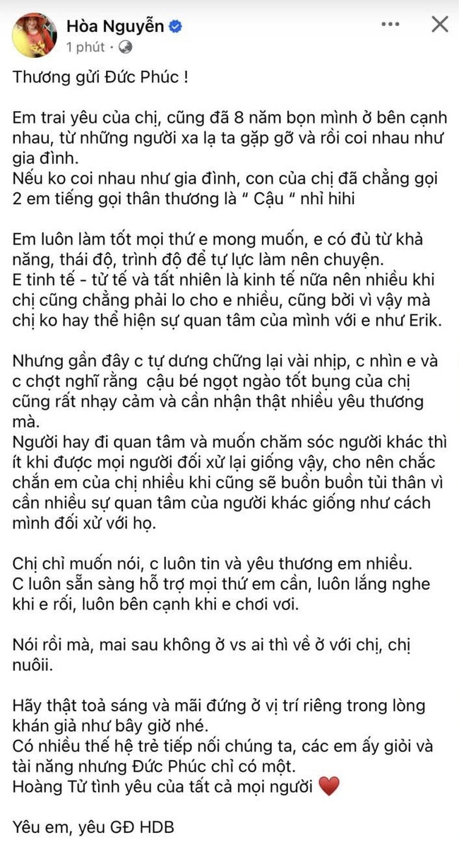 Hòa Minzy “chững lại vài nhịp”, cam đoan “bao nuôi” Đức Phúc vì 1 lý do cảm động- Ảnh 2.