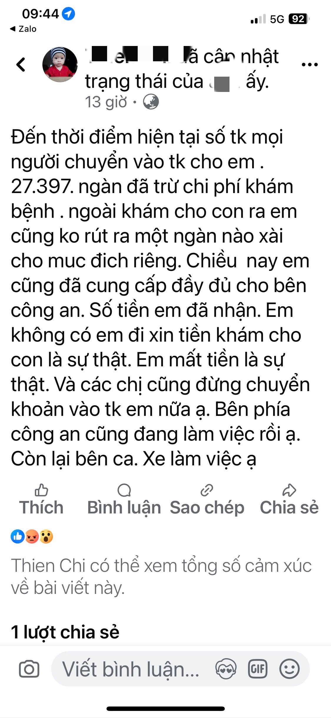 Người phụ nữ ôm con khóc cầu cứu trước bệnh viện yêu cầu dừng chuyển tiền hỗ trợ- Ảnh 2.