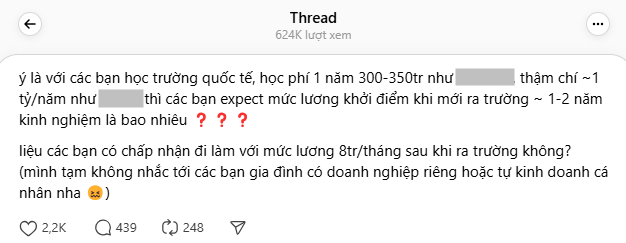 Học trường quốc tế tiêu của bố mẹ gần 1 tỷ năm, đi làm lương khởi điểm 8 triệu: Sao tôi thấy như bị lừa vậy?- Ảnh 1.