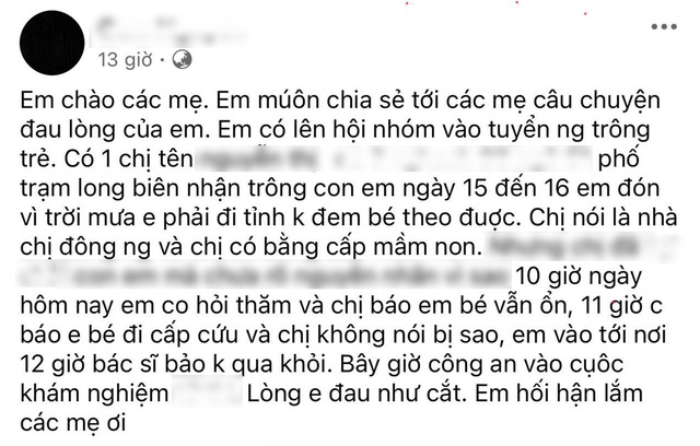 Vụ bé 5 tháng tuổi tử vong sau khi gửi bảo mẫu tìm qua mạng: Lời kể của hàng xóm về cơ sở trông trẻ- Ảnh 2.