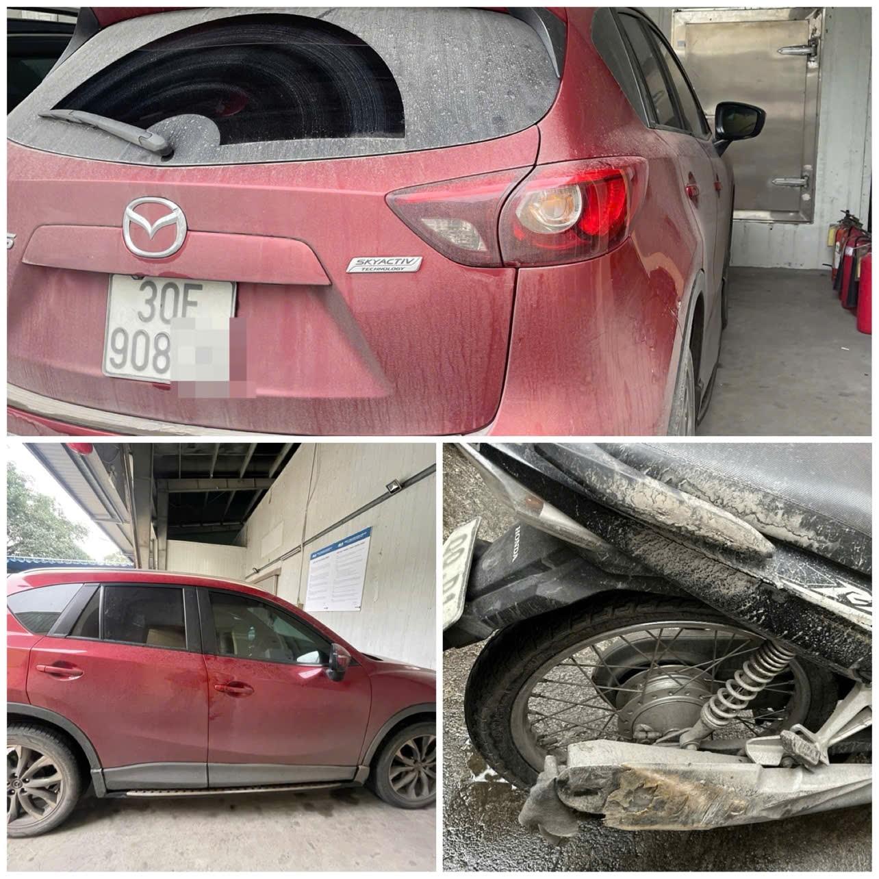 Vụ xe máy bị kéo dưới gầm Mazda suốt đoạn đường dài ở Hà Nội: Nạn nhân đang chở vợ và con- Ảnh 1.