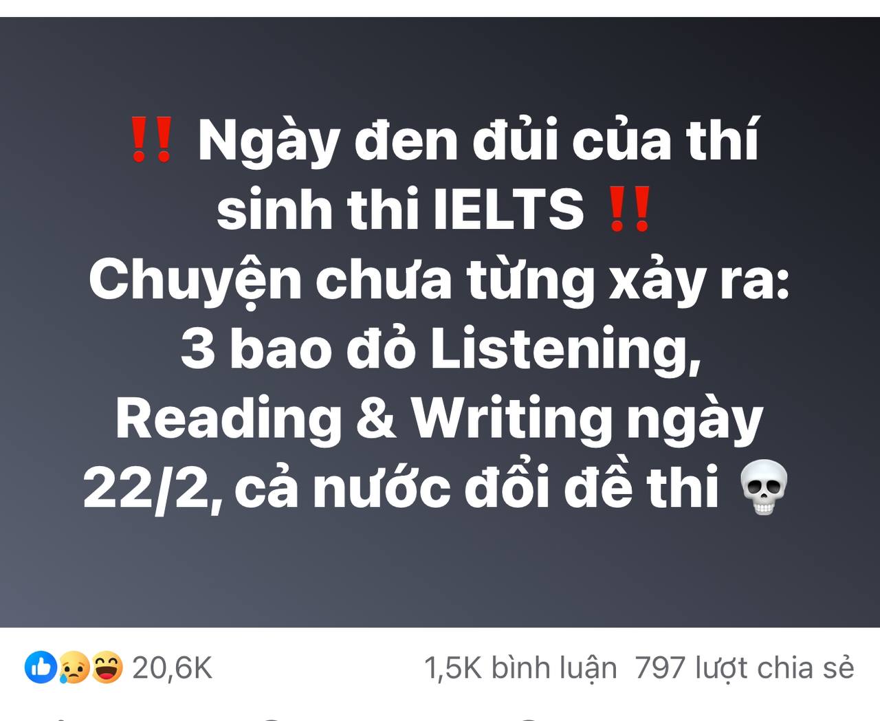 3 "bao đỏ" là gì mà khiến ngày 22/2 thành cơn ác mộng CHƯA TỪNG XẢY RA của dân thi IELTS?- Ảnh 1.