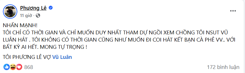 Vợ Vũ Luân đăng đàn "dằn mặt", chuyện gì đây?- Ảnh 1.