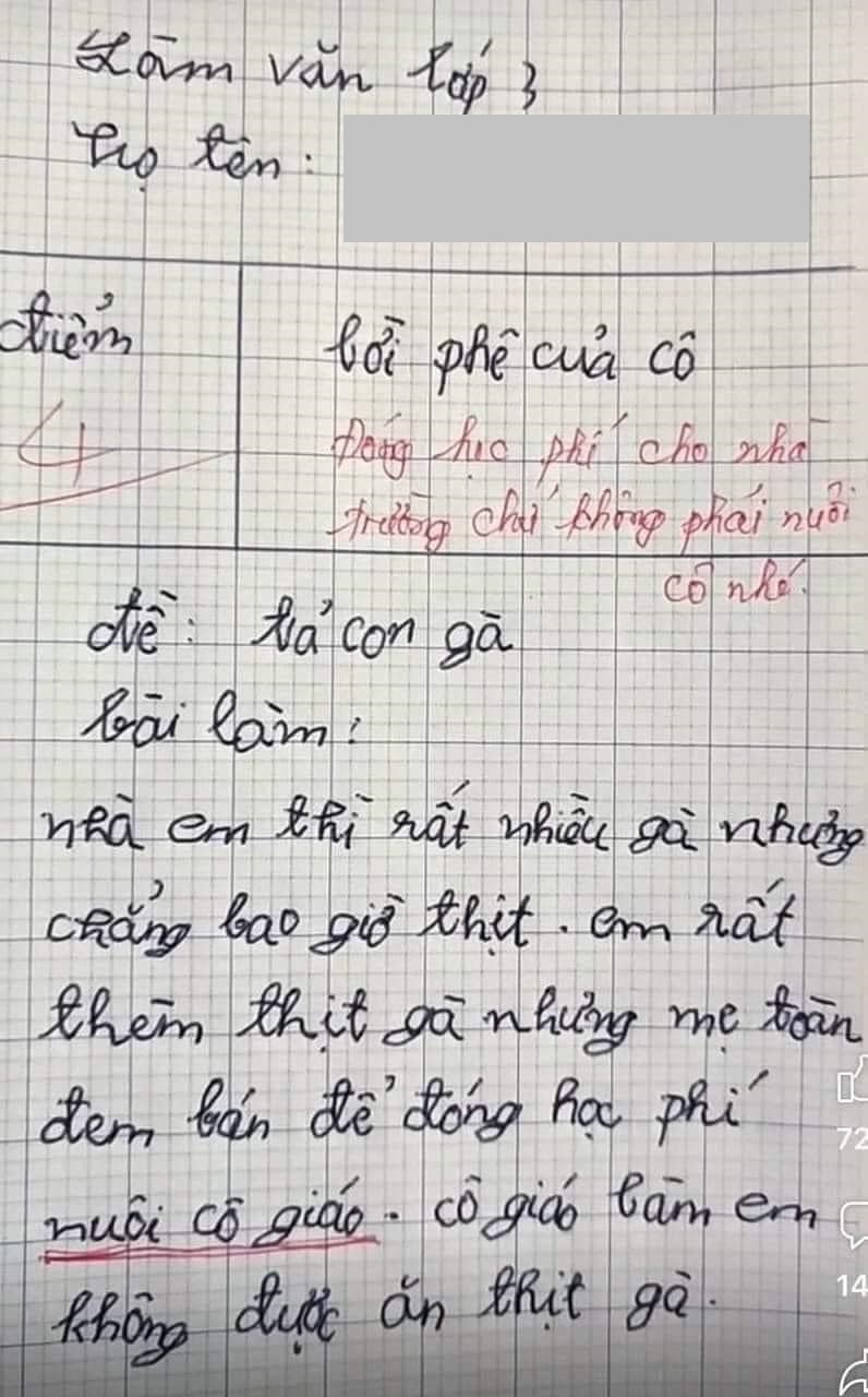 Bài văn tả gà của học sinh lớ…