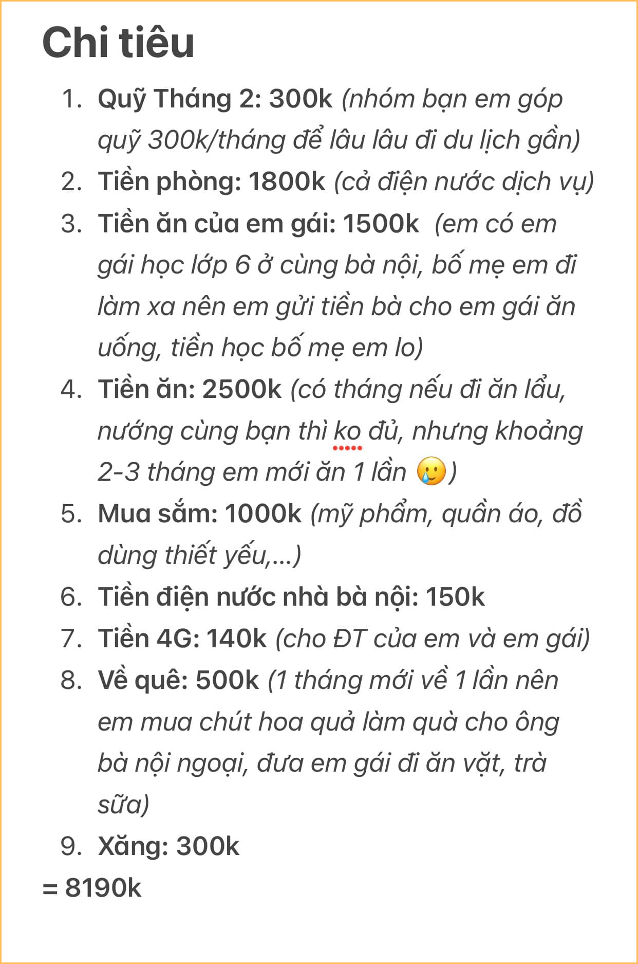 Tiết kiệm 1 nửa thu nhập, cô gái 23 tuổi chia sẻ bảng chi tiêu khiến dân mạng muốn chê cũng không được- Ảnh 1.