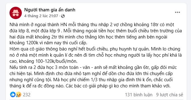 Ông bố Hà Nội nói thẳng: Nếu không "trị" tận gốc những vấn đề của hệ thống giáo dục, cấm dạy thêm chỉ là biện pháp mang tính hình thức- Ảnh 1.