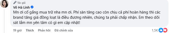 "Chiến thần" Hà Linh kêu trời vì sàn TMĐT "ồ ạt" tăng phí, thật lòng khuyên dân tình nhanh chóng làm 1 điều- Ảnh 2.