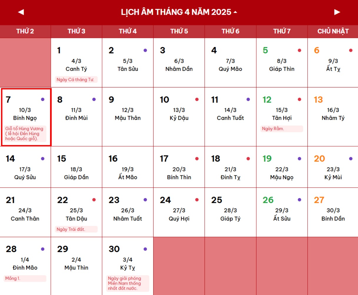 Giỗ Tổ Hùng Vương 2025 là ngày nào dương lịch, người dân được nghỉ từ thứ mấy?- Ảnh 1.