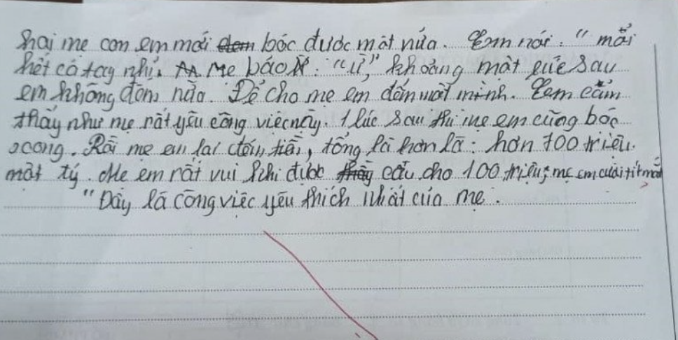 Học sinh tiểu học viết văn tả mẹ "thích nhất đếm tiền": Dân mạng cười nghiêng ngả còn mẹ thì ngượng chín mặt- Ảnh 2.