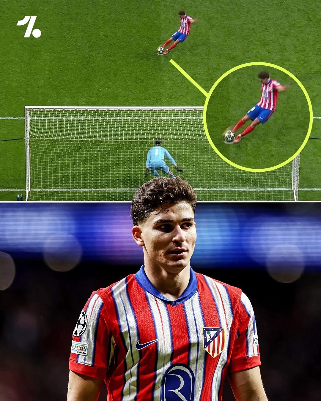 Tình huống Julian Alvarez khiến Atletico Madrid bị loại đau đớn khỏi Cúp C1 châu Âu- Ảnh 1.