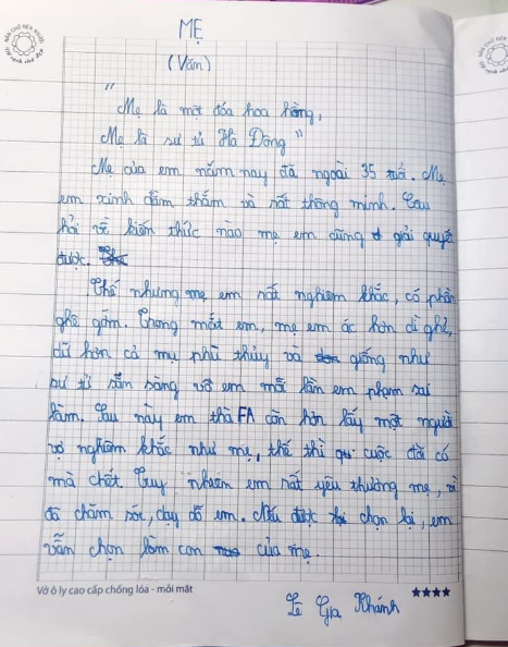 Học sinh lớp 4 tả mẹ "ác như dì ghẻ, dữ hơn phù thủy và giống như sư tử sẵn sàng vồ em": Đọc đến đoạn kết, dân tình ngã ngửa- Ảnh 1.