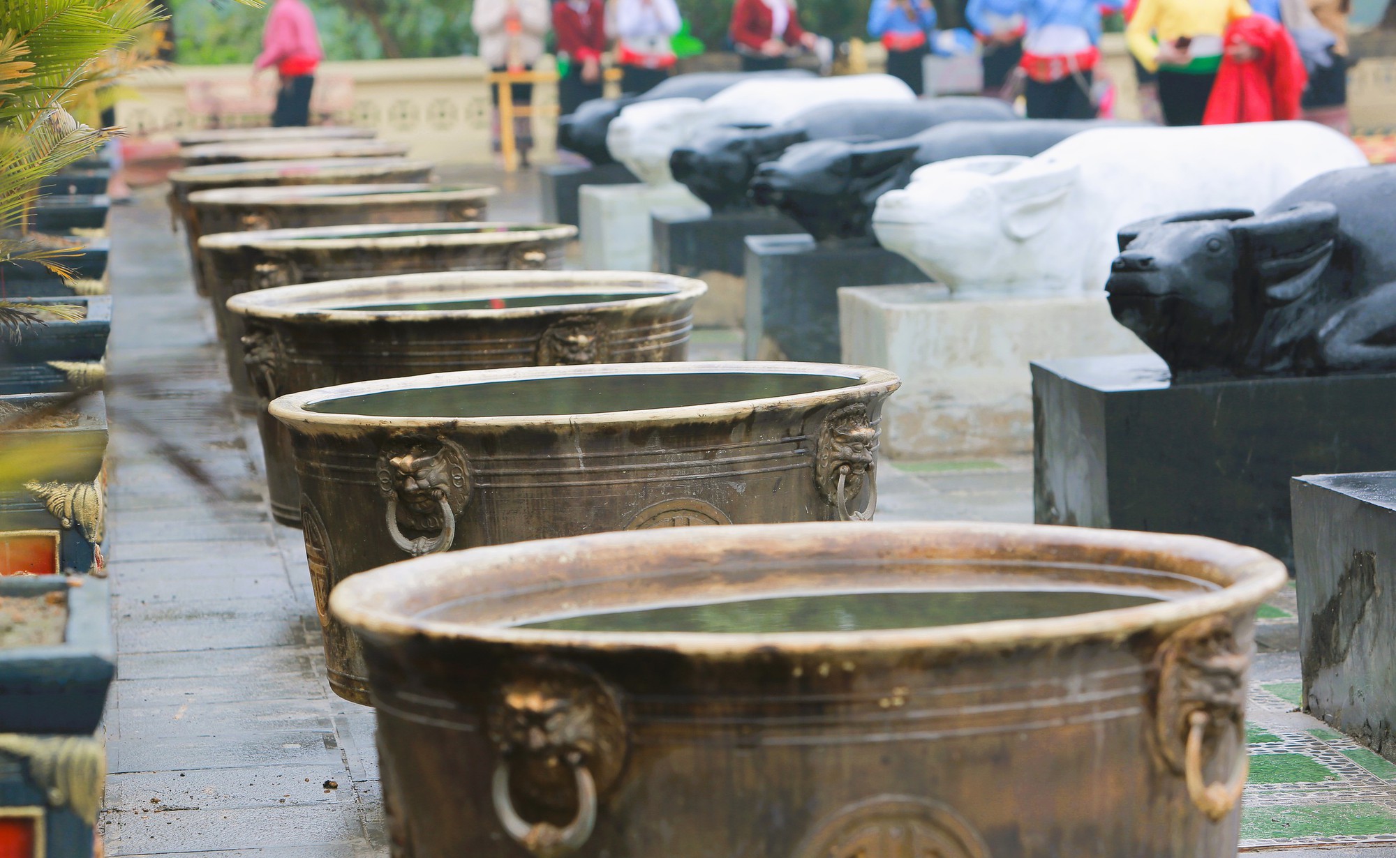 Độc đ&aacute;o ng&ocirc;i đền Ch&iacute;n Gian c&oacute; 9 con tr&acirc;u quỳ gối trước đền- Ảnh 7.