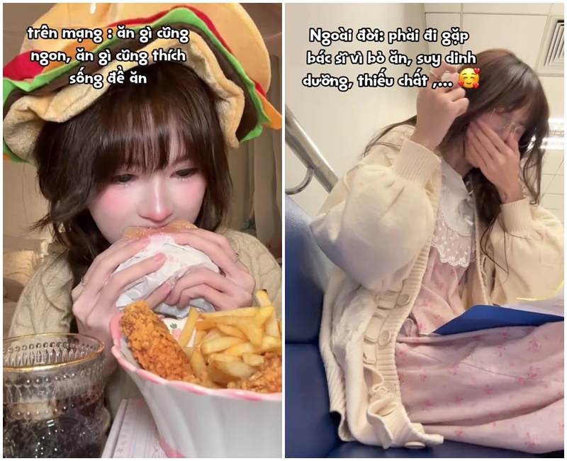 21 tuổi nhưng chỉ nặng 36kg, đây là người làm nội dung về mukbang đầu tiên của Việt Nam phải đi khám dinh dưỡng vì... không ăn được!- Ảnh 1.