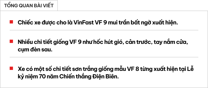 'VinFast VF 9 mui trần' lần đầu lộ diện: Mặt trước có điểm mới lạ, màu sơn hé lộ mục đích sử dụng đặc biệt- Ảnh 1.