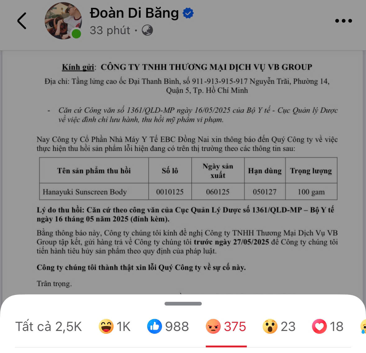 Vợ chồng Đoàn Di Băng công khai xin lỗi, nói bị thiệt hại: Phản ứng của netizen mới đáng bàn- Ảnh 4.