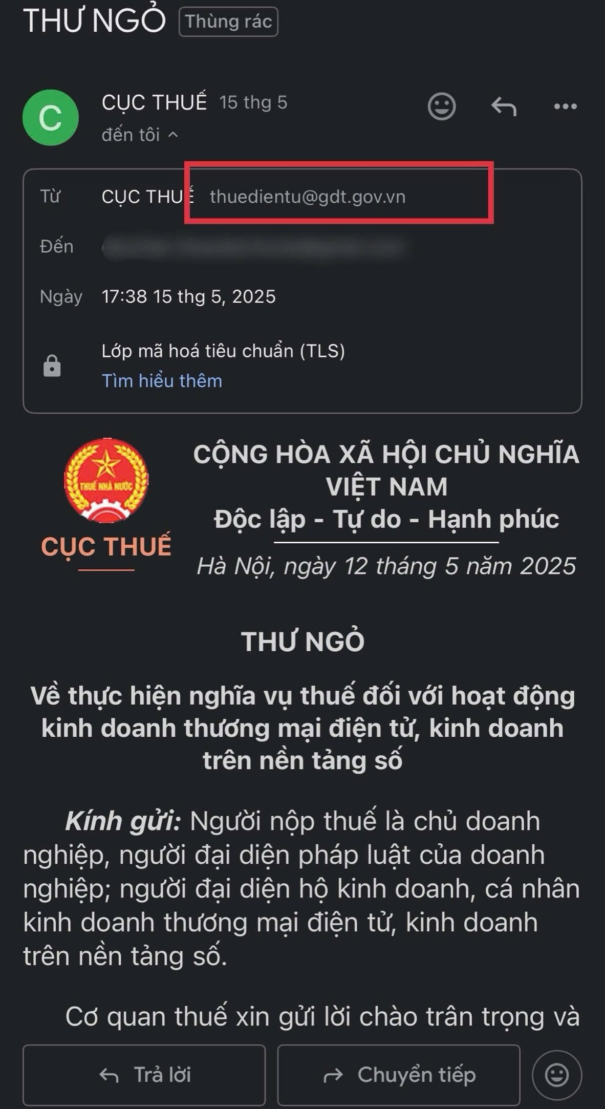 Nhận được mail của Cục Thuế kèm mã QR lúc 3h sáng: Cách nhận biết “hàng real” rất đơn giản- Ảnh 7.