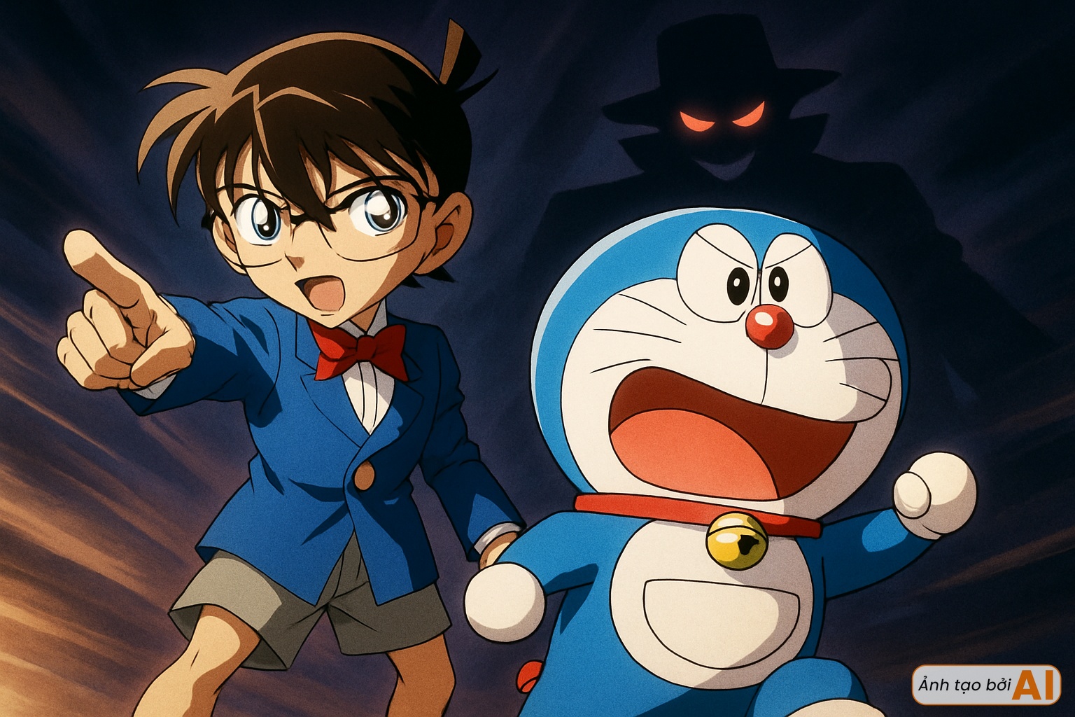 Cảnh tượng fan truyện tranh không bao giờ dám tưởng tượng: Khi Conan gặp Doraemon, họ sẽ là bộ đôi thay đổi mọi cuộc đời!- Ảnh 1.