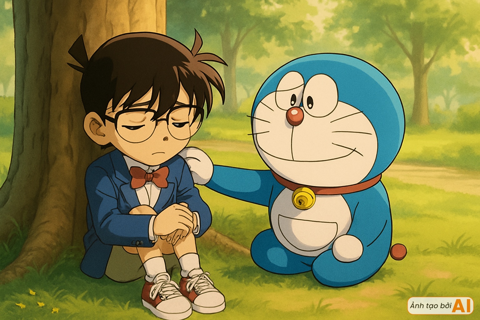 Cảnh tượng fan truyện tranh không bao giờ dám tưởng tượng: Khi Conan gặp Doraemon, họ sẽ là bộ đôi thay đổi mọi cuộc đời!- Ảnh 4.