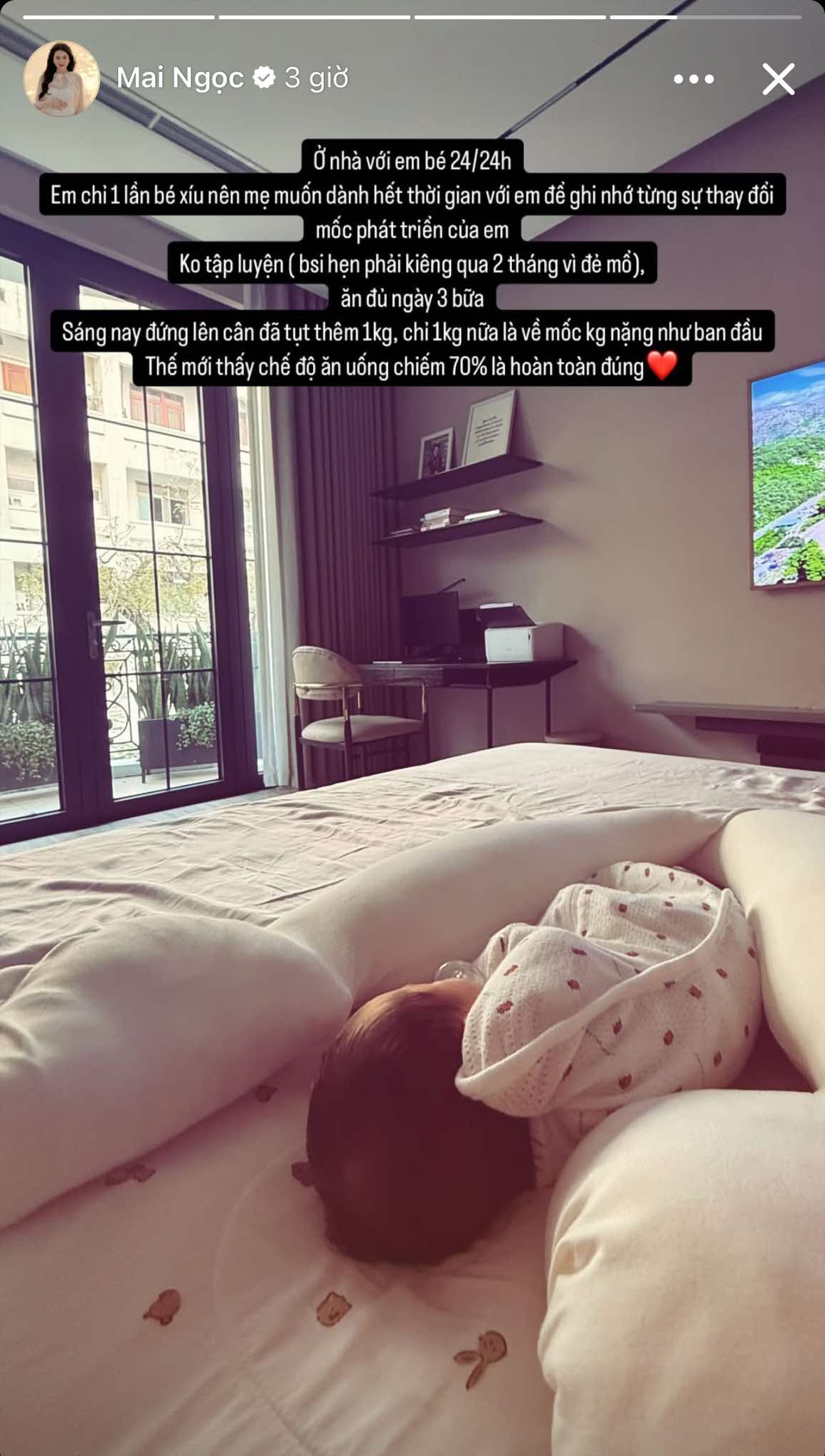Mai Ngọc mới đẻ hơn 10 ngày đã gần về cân nặng trước bầu nhờ thói quen này- Ảnh 1. Mai Ngọc mới đẻ hơn 10 ngày đã gần về cân nặng trước bầu nhờ thói quen này- Ảnh 1.