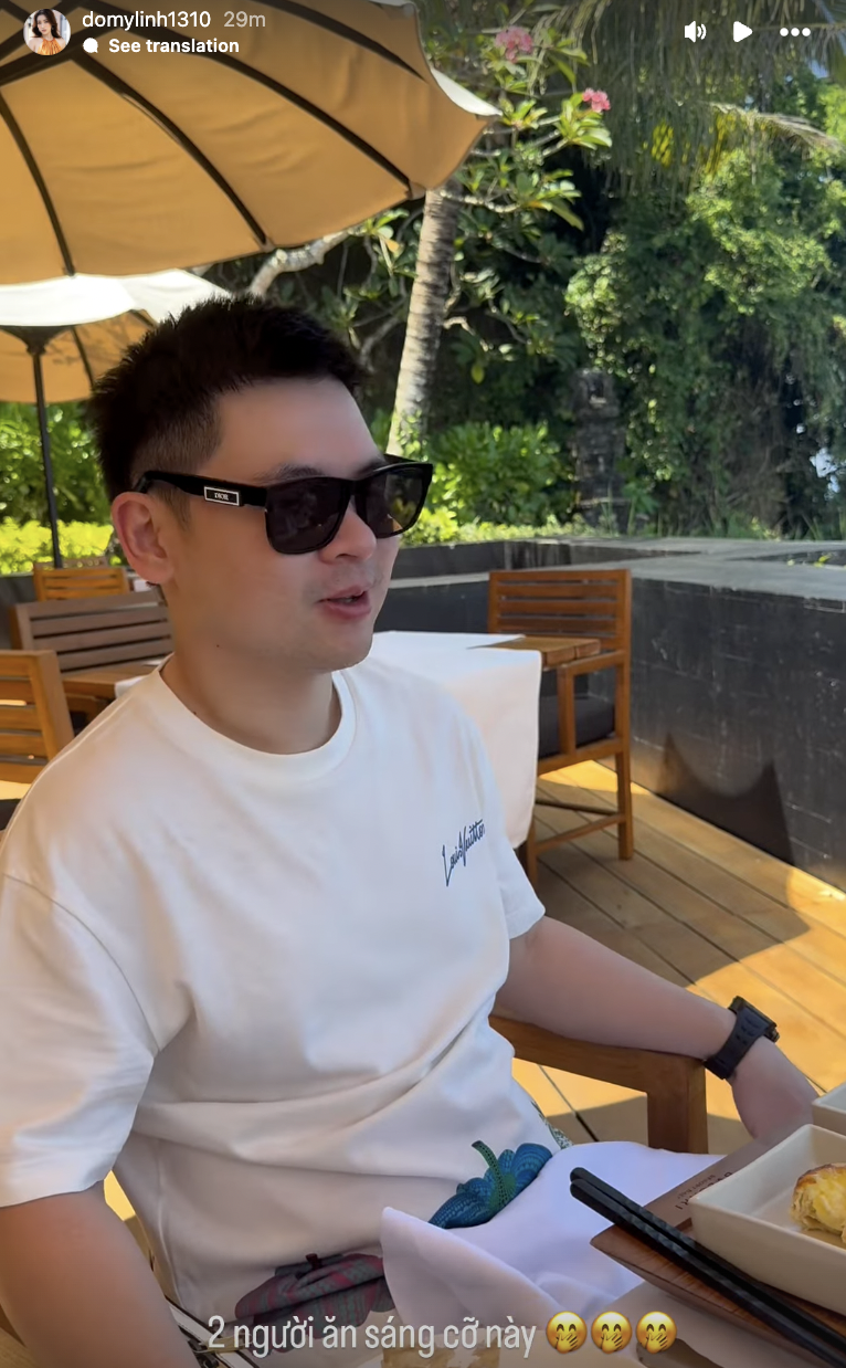 "Dâu hào môn" Đỗ Mỹ Linh tung ảnh hẹn hò Chủ tịch Hà Nội FC ở nước ngoài, bữa sáng thượng lưu gây chú ý- Ảnh 3.