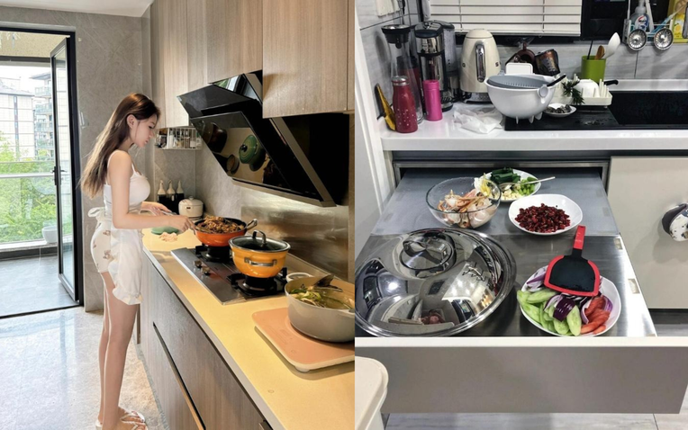 Căn bếp của hàng xóm sáng tạo đỉnh cao, nhìn lại bếp mình chỉ muốn đập đi làm lại!- Ảnh 1.