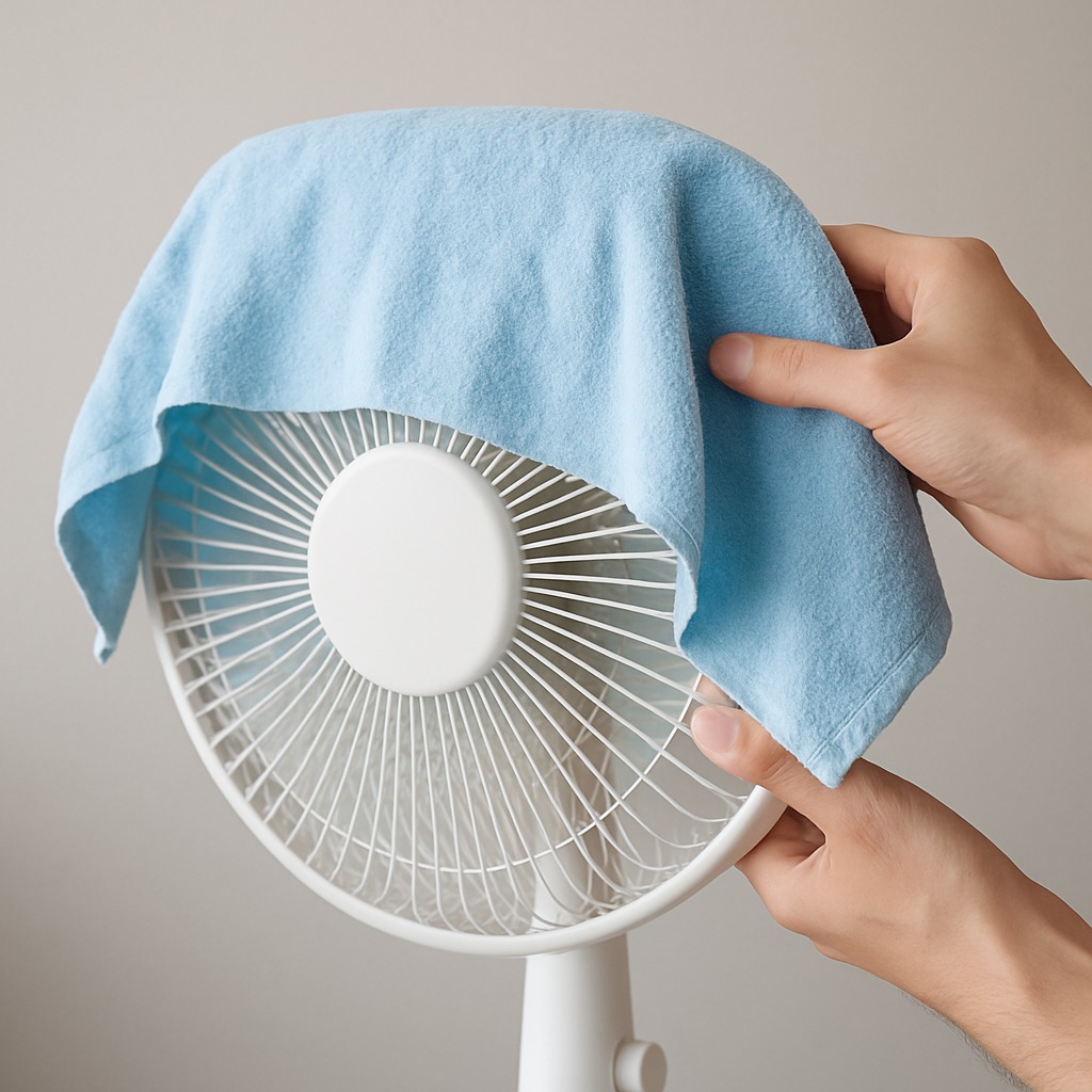 Hôm nay tôi phát hiện, chỉ cần đắp khăn ướt lên quạt, nhà mát lạnh như băng, tiết kiệm cả triệu tiền triệu!- Ảnh 1.