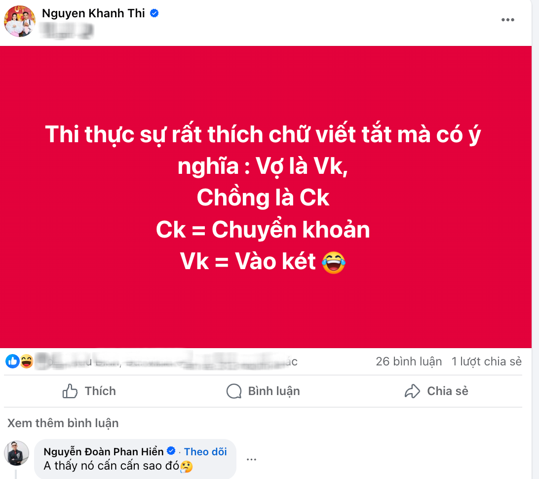 Khánh Thi lại gây chú ý với status nhắm thẳng vào chồng - Phan Hiển với 