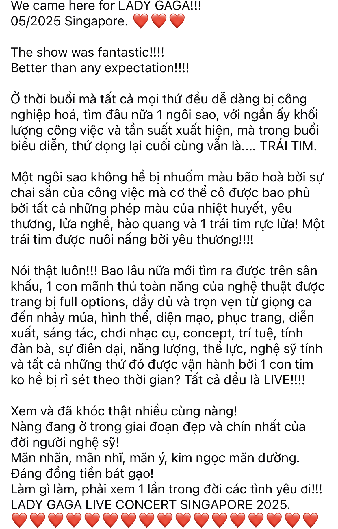 Dàn sao Việt đua nhau check-in concert Lady Gaga: Văn Mai Hương bị cười chê, Trấn Thành thì khóc- Ảnh 5.